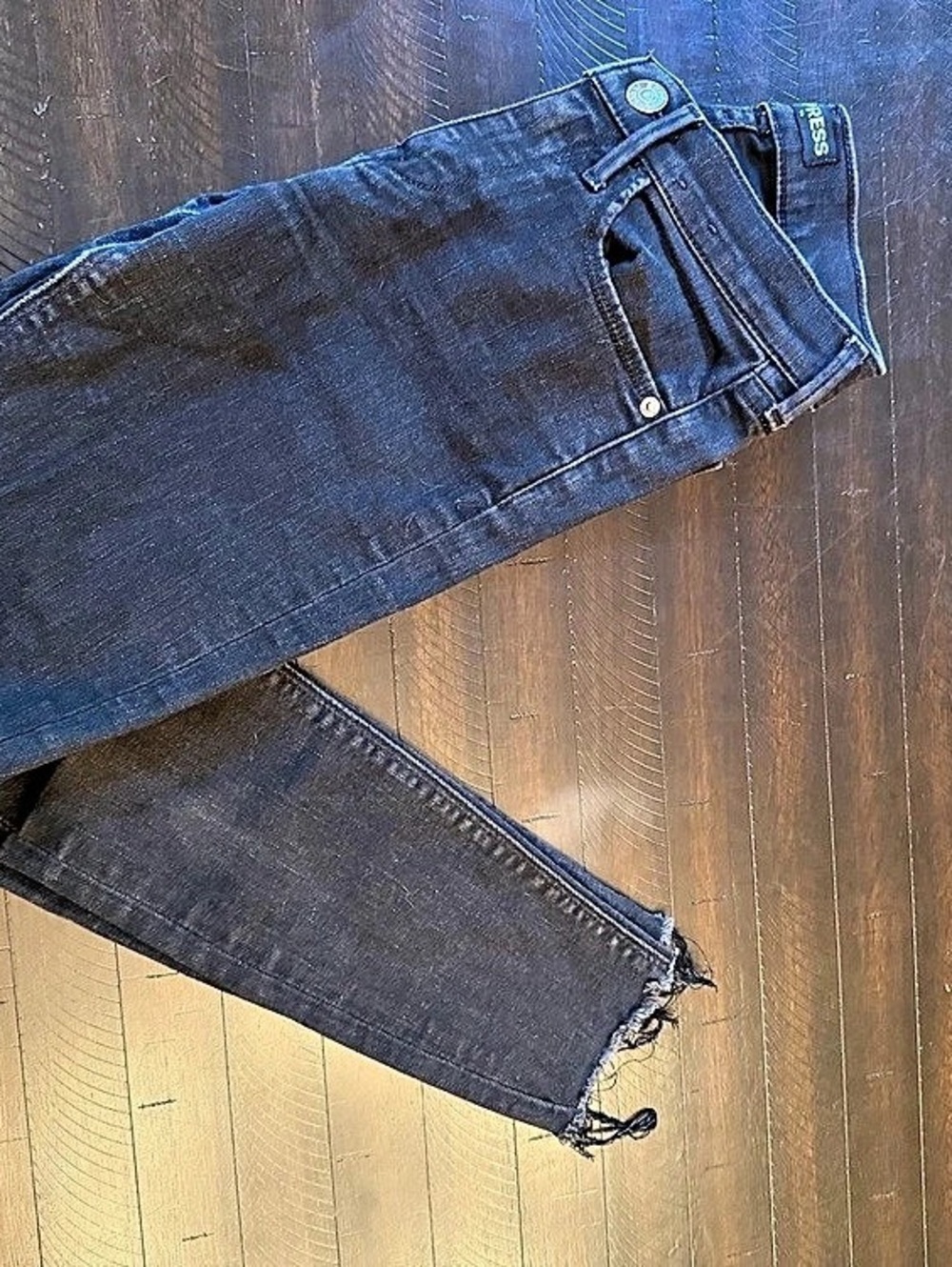 Express Mid Rise Cropped Legging Jeans Black Waist 00